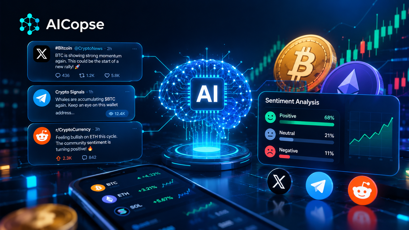 AI in Crypto Sentiment Analysis and Social Media Intelligence (X, Telegram, Reddit)