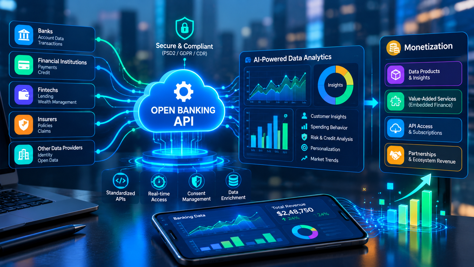 AI in Open Banking API Monetization and Data Analytics
