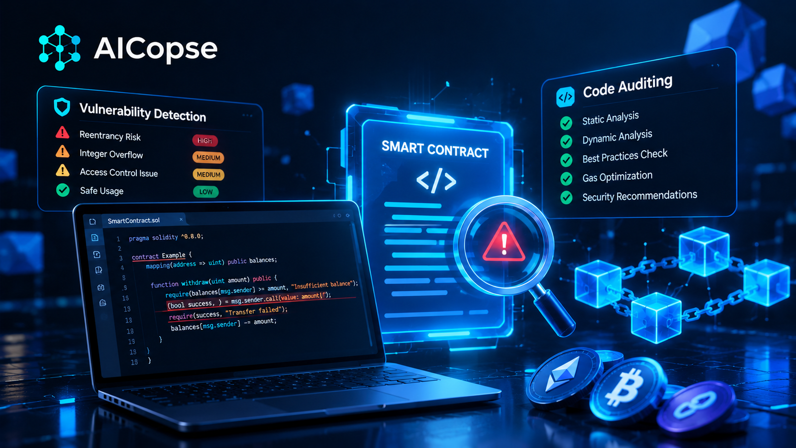AI in Smart Contract Vulnerability Detection and Code Auditing