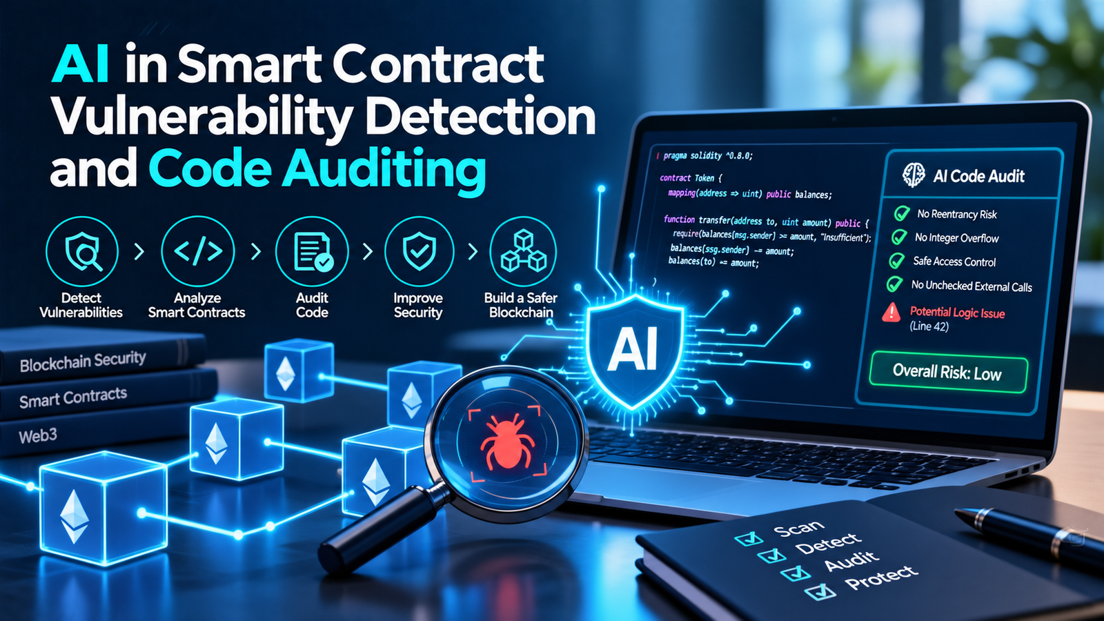 AI in Smart Contract Vulnerability Detection and Code Auditing