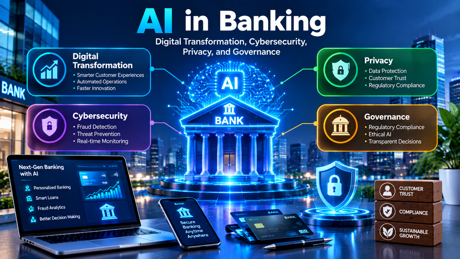 AI in Banking: Cybersecurity, Privacy, and Governance 1 Banking ai Security Governance