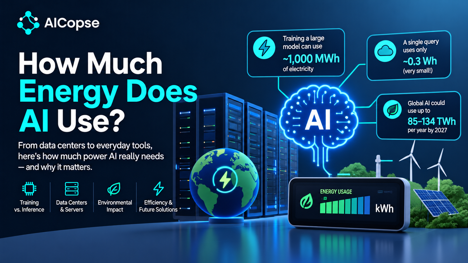How Much Energy Does AI Use? Per Query, Training & Total